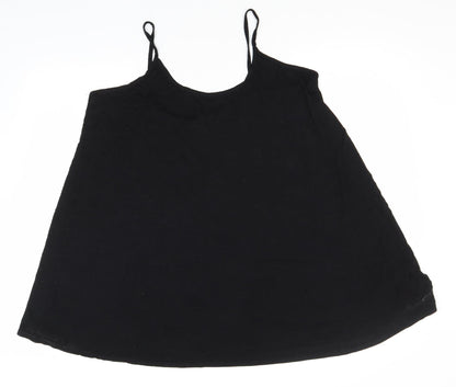 Boohoo Womens Black  Viscose Basic Tank Size 18 Off the Shoulder