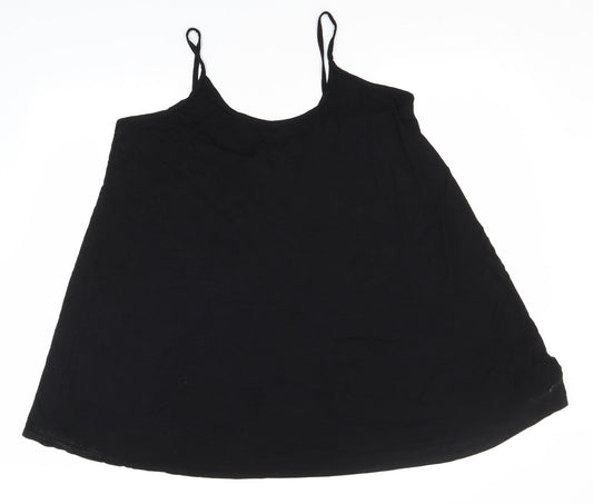 Boohoo Womens Black  Viscose Basic Tank Size 18 Off the Shoulder