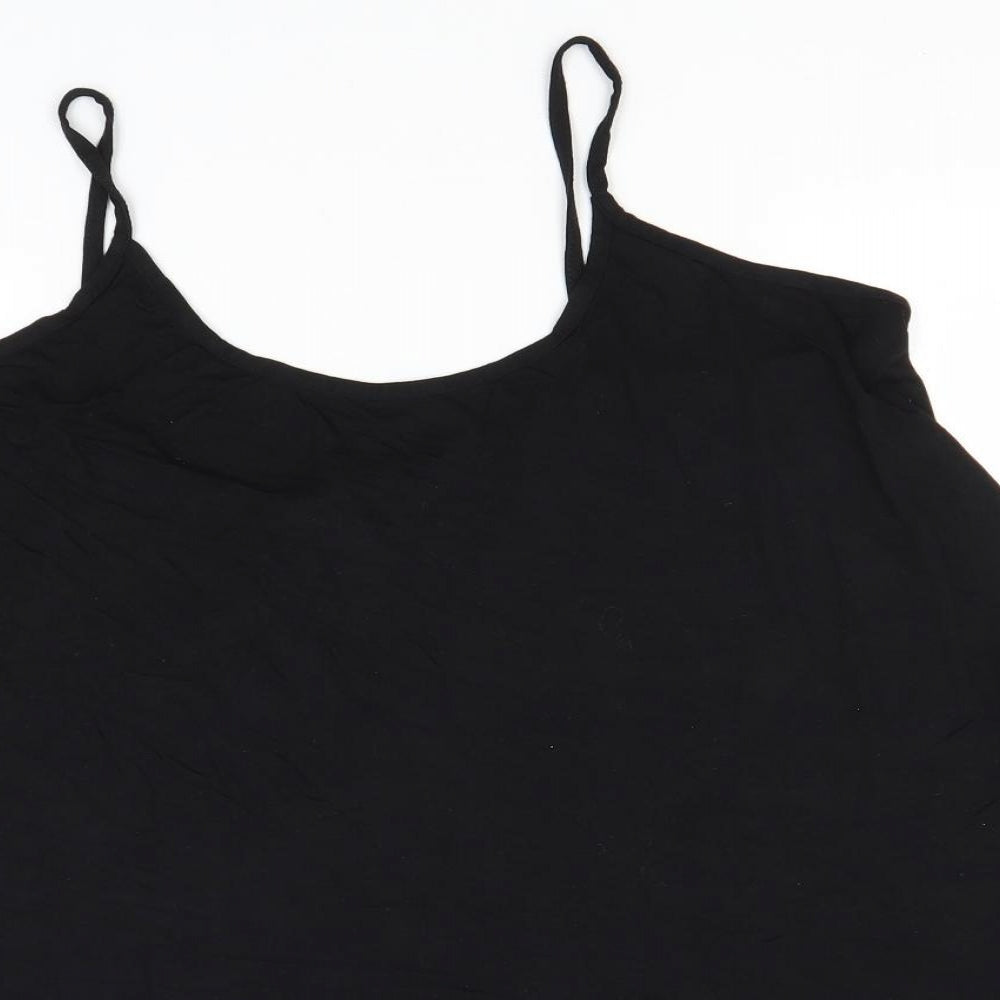 Boohoo Womens Black  Viscose Basic Tank Size 18 Off the Shoulder
