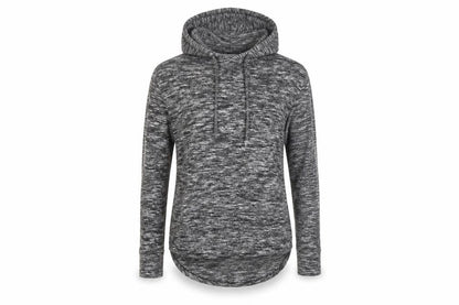 Front view of Matalan women’s grey striped viscose pullover hoodie, size XS