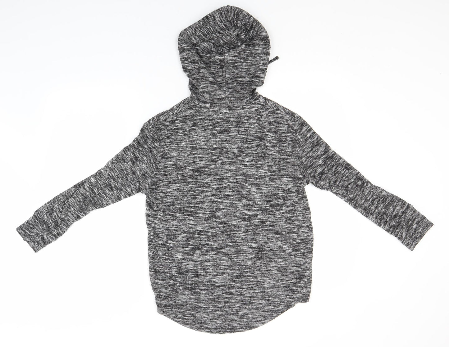 Matalan Womens Grey Striped Viscose Pullover Hoodie Size XS