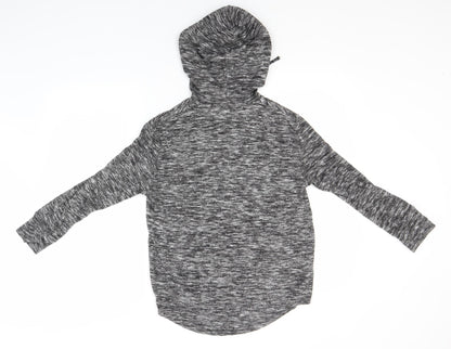 Matalan Womens Grey Striped Viscose Pullover Hoodie Size XS