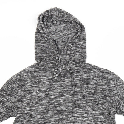 Matalan Womens Grey Striped Viscose Pullover Hoodie Size XS