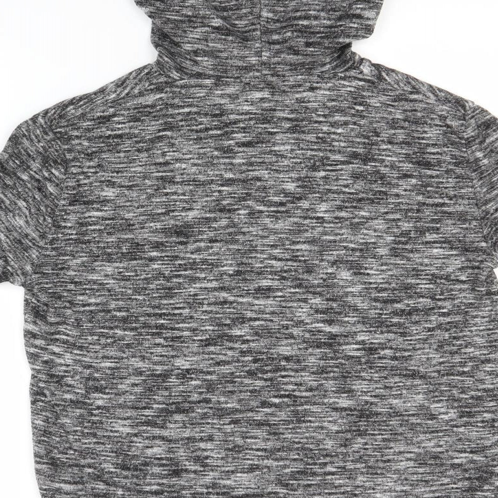 Matalan Womens Grey Striped Viscose Pullover Hoodie Size XS