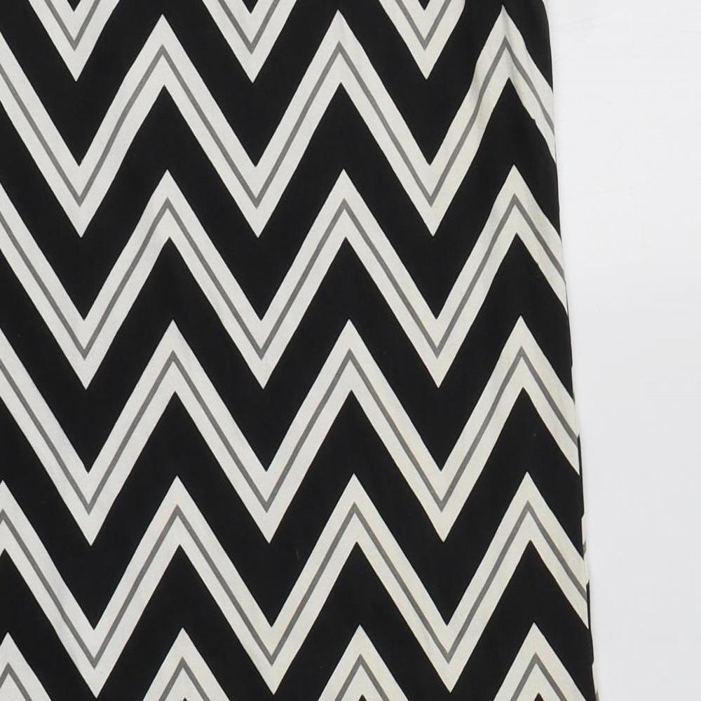 Peacocs Womens Black Geometric Cotton Tank Dress  Size 16