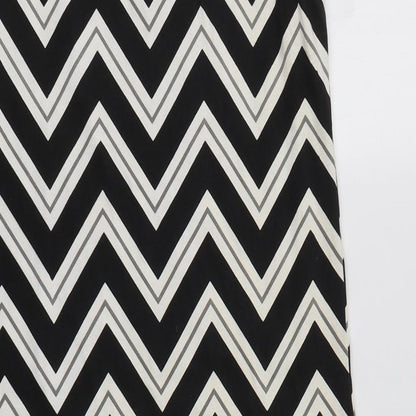 Peacocs Womens Black Geometric Cotton Tank Dress  Size 16