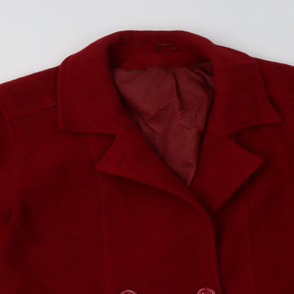Womens UK Size 10 Preworn Red Overcoat