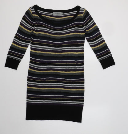Soaked in Luxury Womens Multicoloured Striped Acrylic Jumper Dress  Size S  Boat Neck