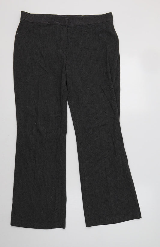 Womens UK Size 14 M&S Regular Fit Dress Pants Black Trousers