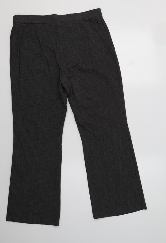 Womens UK Size 14 M&S Regular Fit Dress Pants Black Trousers
