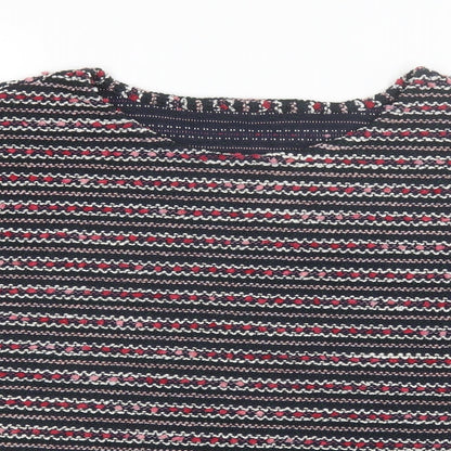 Nutmeg Womens Pink Round Neck Striped Polyester Pullover Jumper Size 16