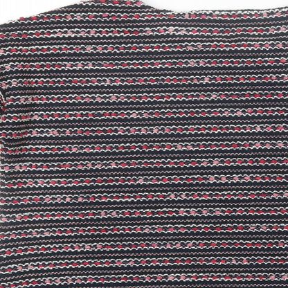 Nutmeg Womens Pink Round Neck Striped Polyester Pullover Jumper Size 16