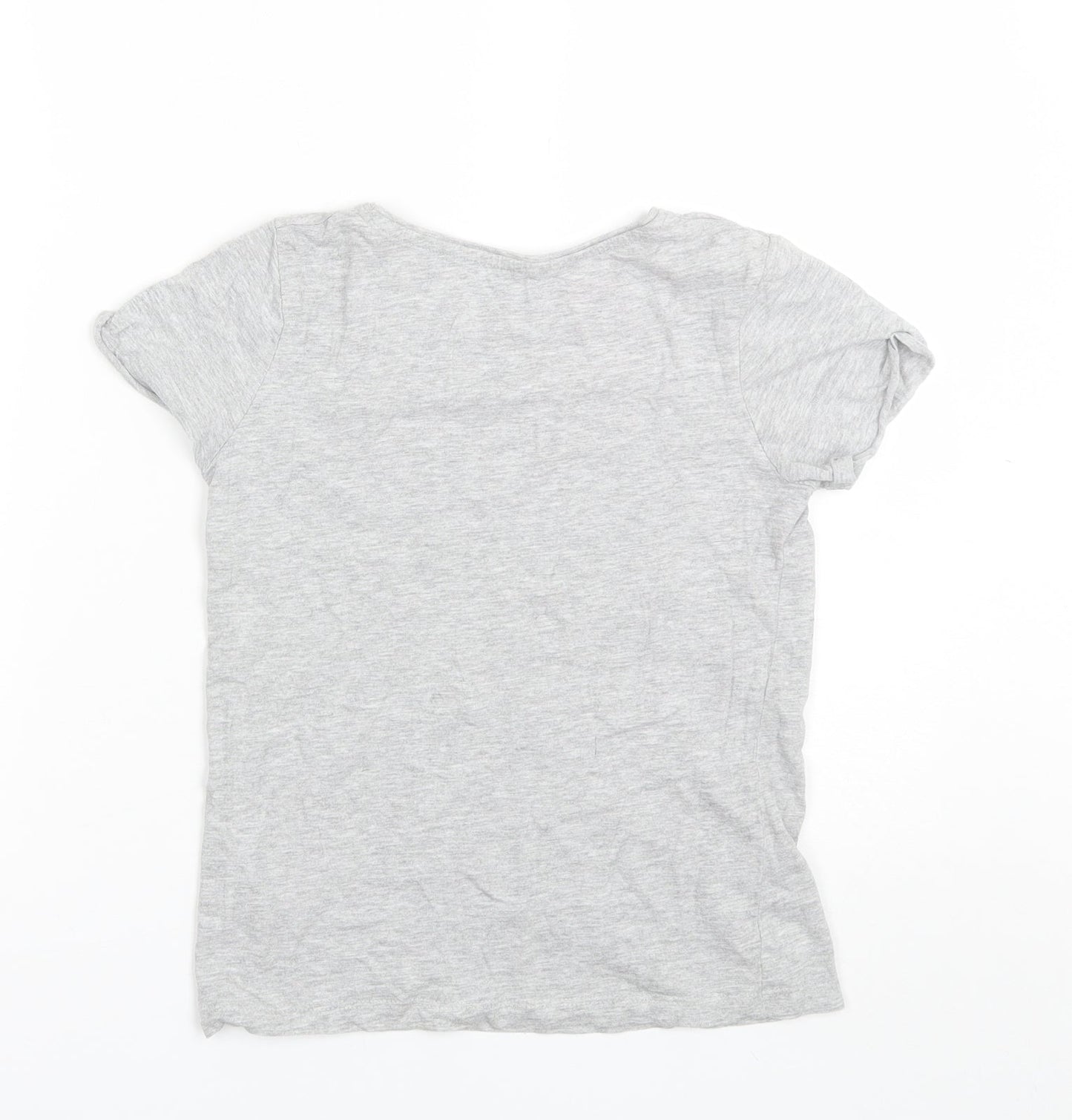 Primark Girls Grey  Cotton Basic T-Shirt Size 10-11 Years Round Neck