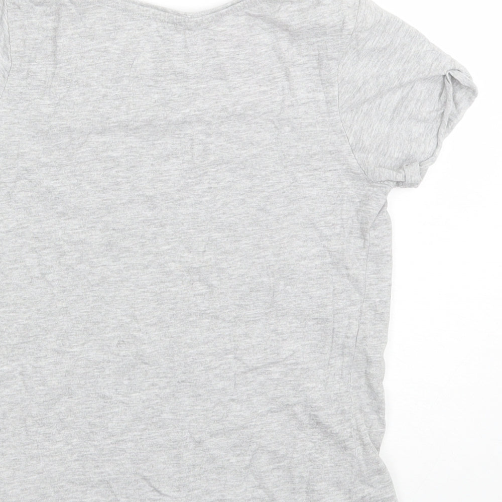 Primark Girls Grey  Cotton Basic T-Shirt Size 10-11 Years Round Neck