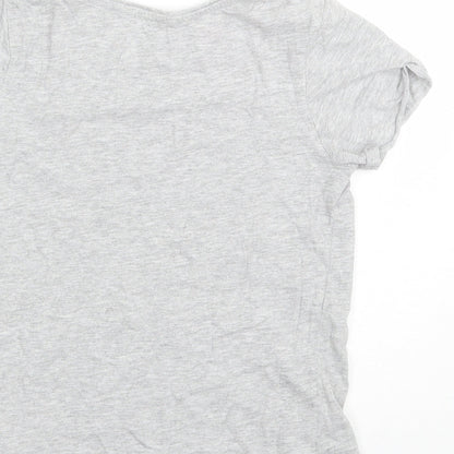Primark Girls Grey  Cotton Basic T-Shirt Size 10-11 Years Round Neck