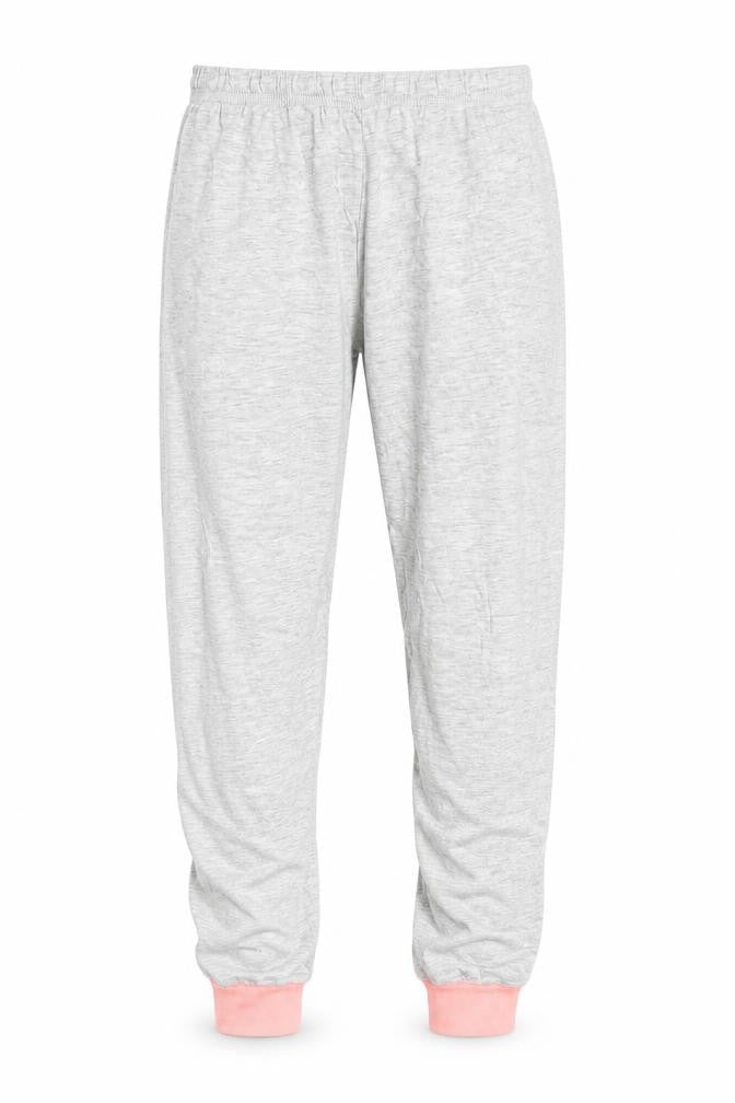 Front view of George girls’ grey solid cotton pyjama pants, size 9-10, years
