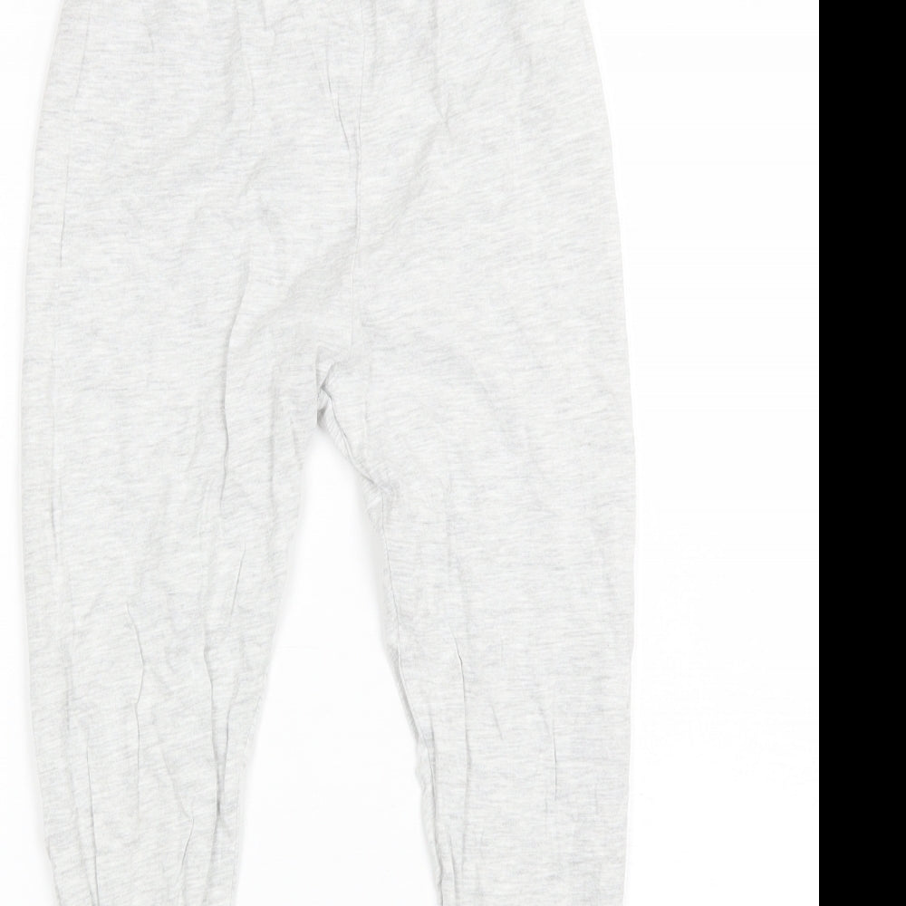 Close-up detail of George girls’ grey solid cotton pyjama pants, size 9-10, years