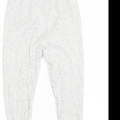 Close-up detail of George girls’ grey solid cotton pyjama pants, size 9-10, years