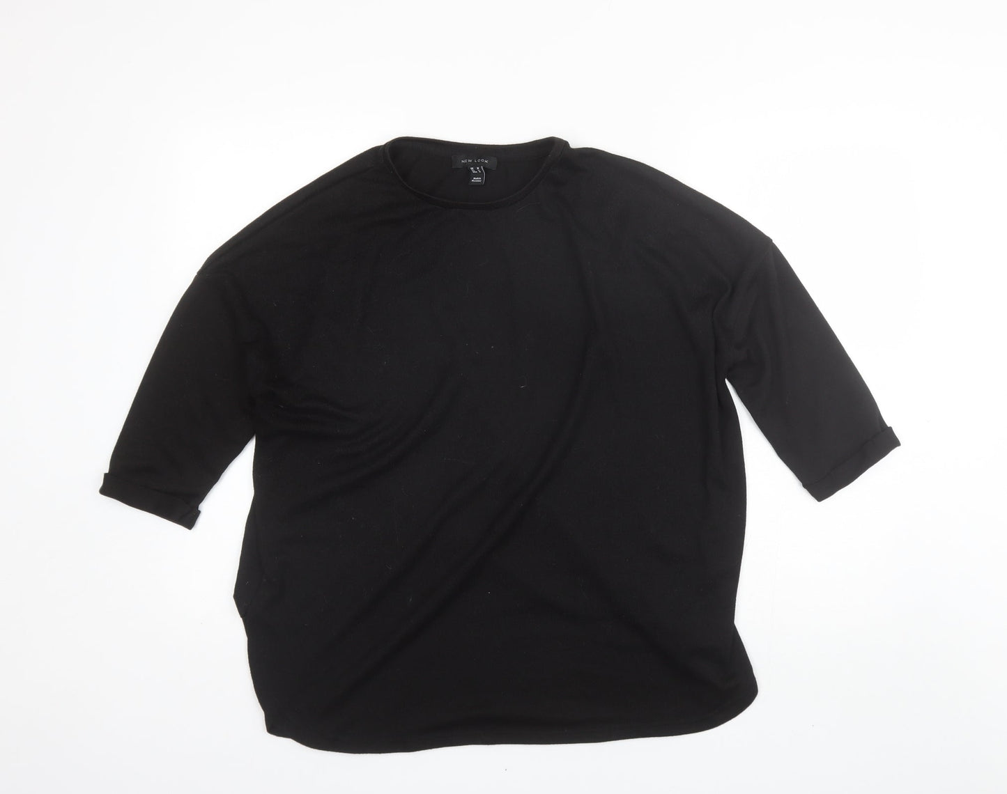 George Womens Black Round Neck  Polyester Pullover Jumper Size M