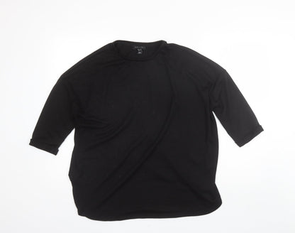 George Womens Black Round Neck  Polyester Pullover Jumper Size M