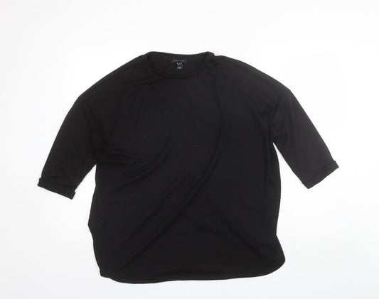 George Womens Black Round Neck  Polyester Pullover Jumper Size M