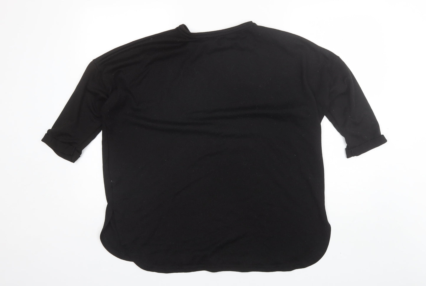 George Womens Black Round Neck  Polyester Pullover Jumper Size M