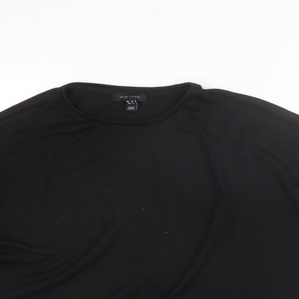 George Womens Black Round Neck  Polyester Pullover Jumper Size M
