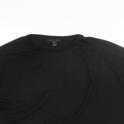 George Womens Black Round Neck  Polyester Pullover Jumper Size M