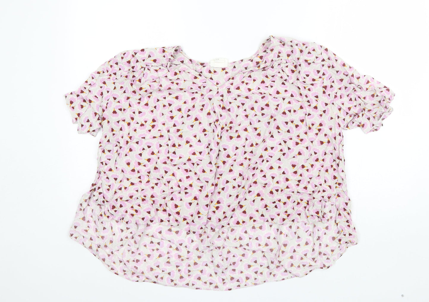 Womens UK Size 14 H&M Pink Basic Blouse
