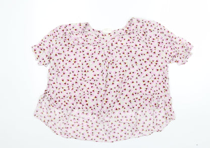 Womens UK Size 14 H&M Pink Basic Blouse