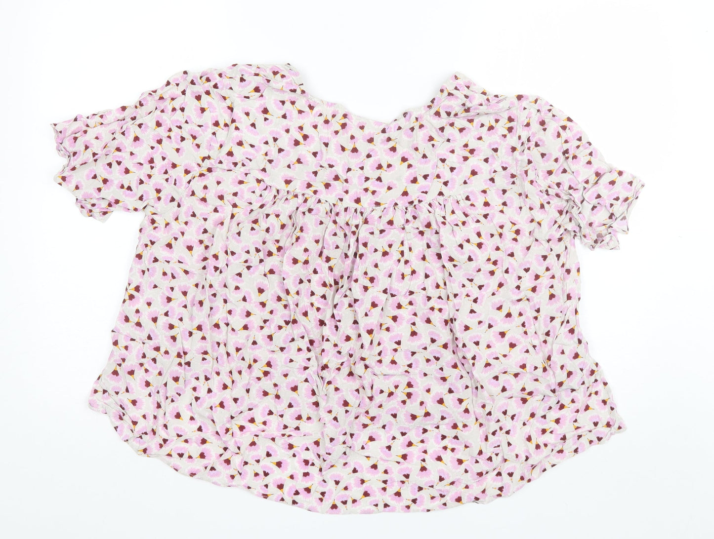 Womens UK Size 14 H&M Pink Basic Blouse