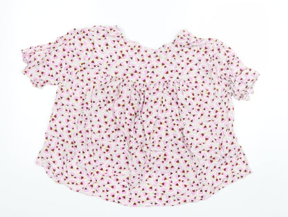 Womens UK Size 14 H&M Pink Basic Blouse