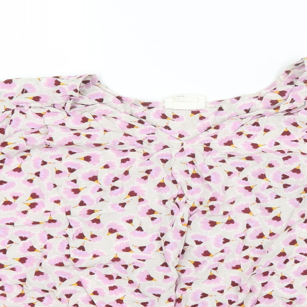 Womens UK Size 14 H&M Pink Basic Blouse