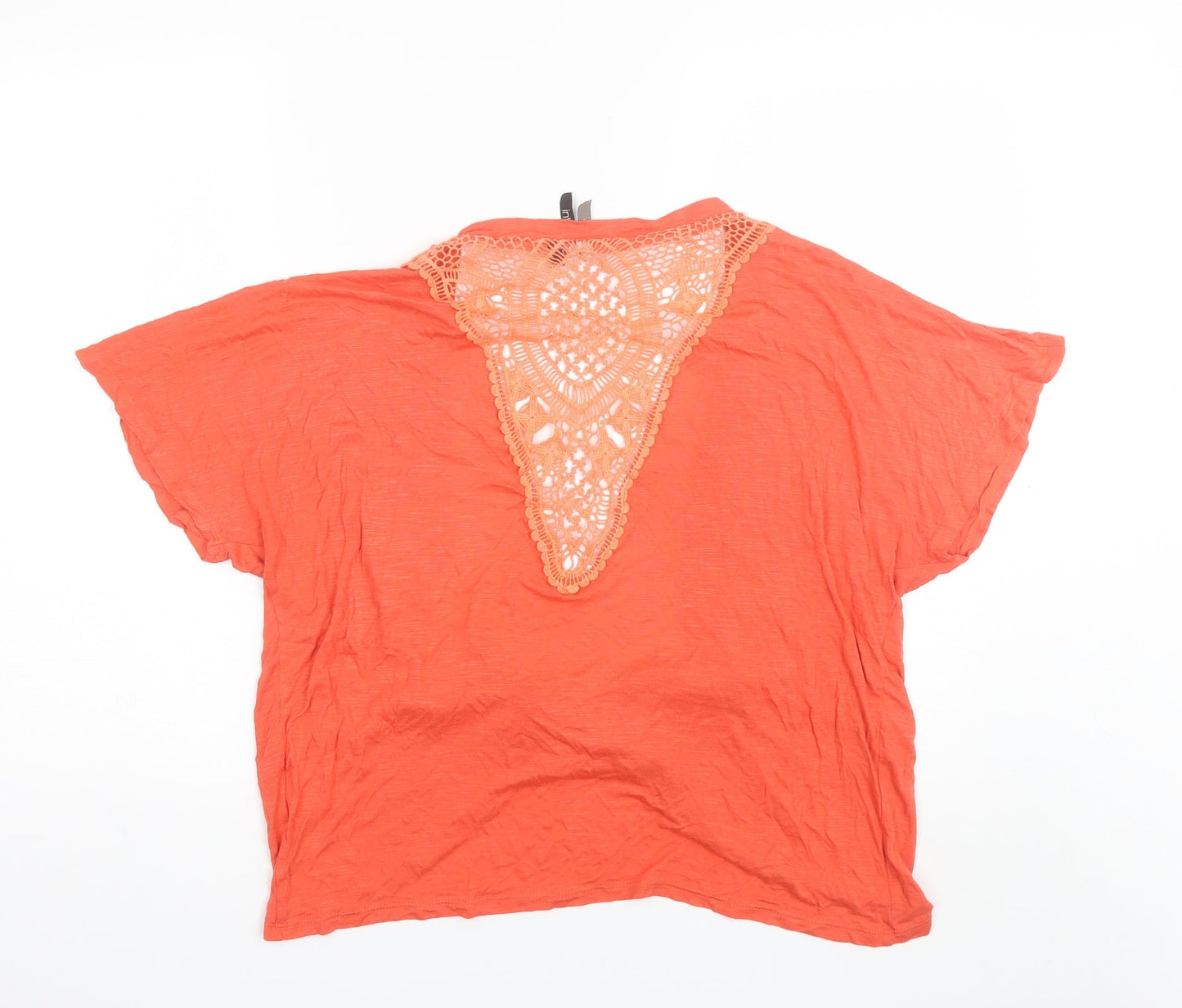 Intuition Womens Orange V-Neck  Viscose Shrug Jumper Size S