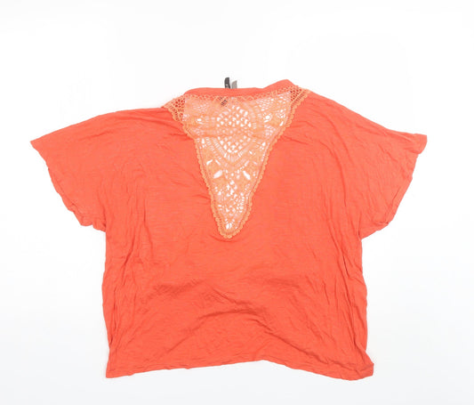Intuition Womens Orange V-Neck  Viscose Shrug Jumper Size S