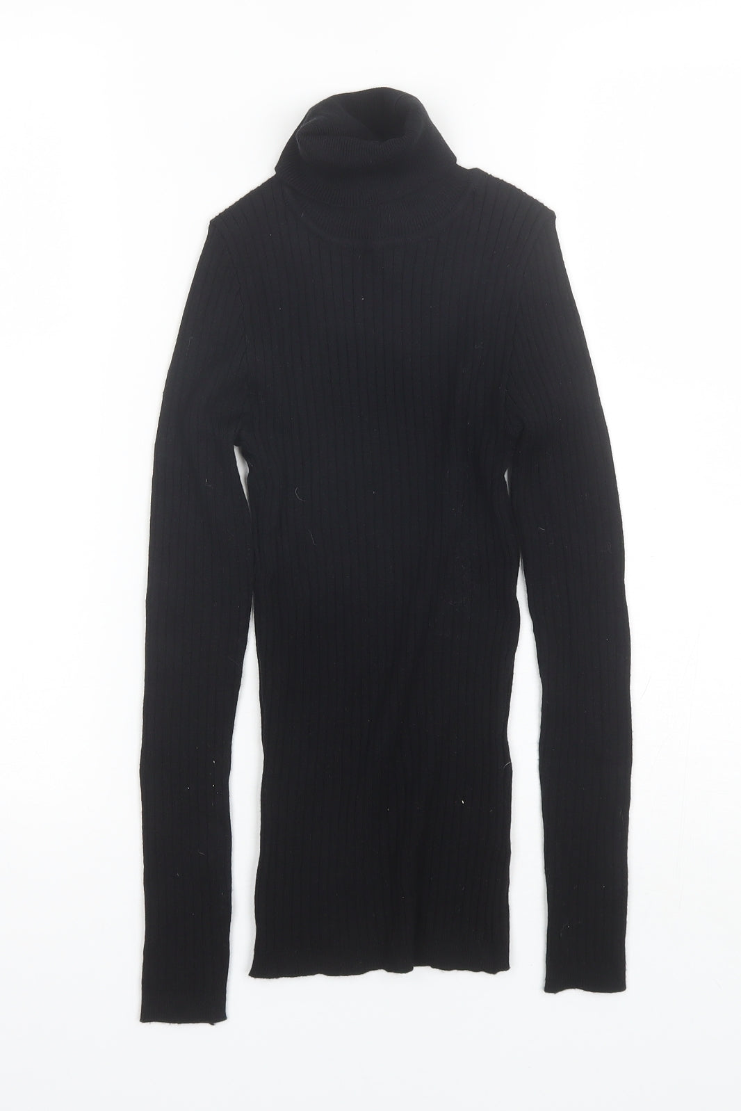Primark Womens Black Roll Neck  Viscose Pullover Jumper Size 2XS