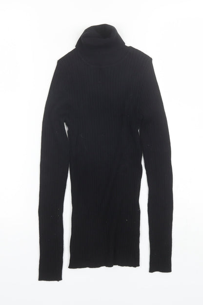 Primark Womens Black Roll Neck  Viscose Pullover Jumper Size 2XS