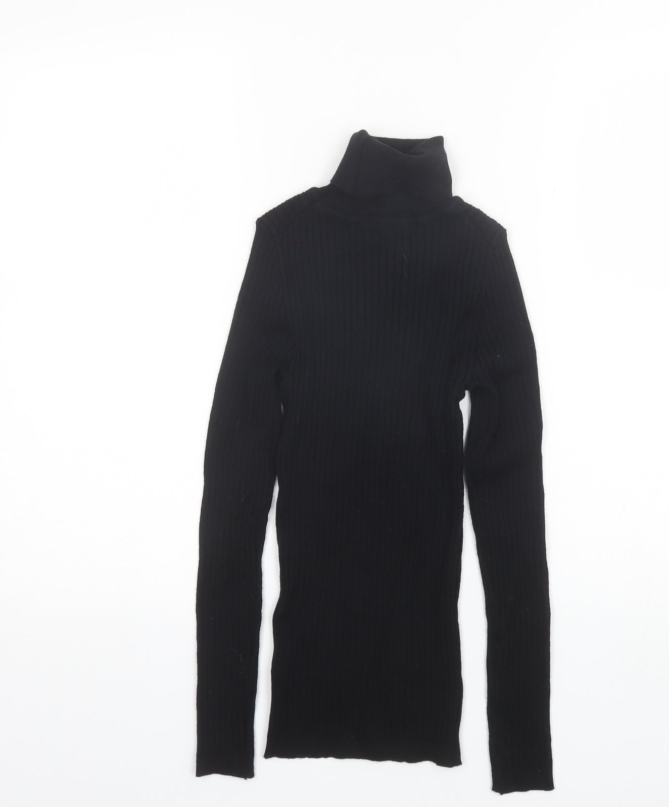 Primark Womens Black Roll Neck  Viscose Pullover Jumper Size 2XS