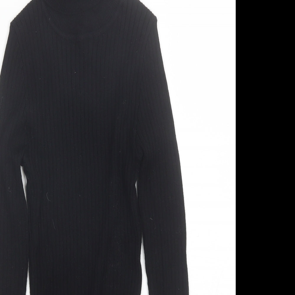 Primark Womens Black Roll Neck  Viscose Pullover Jumper Size 2XS