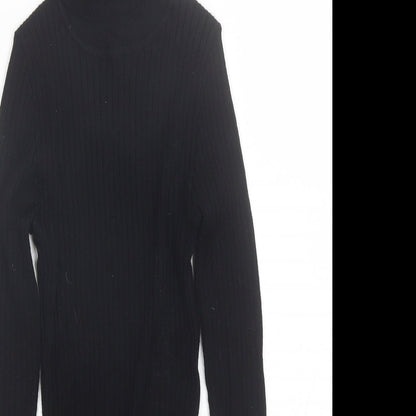 Primark Womens Black Roll Neck  Viscose Pullover Jumper Size 2XS