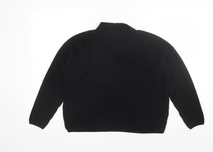 New Look Womens Black Mock Neck  Acrylic Pullover Jumper Size 12