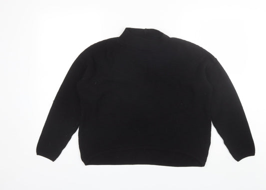 New Look Womens Black Mock Neck  Acrylic Pullover Jumper Size 12