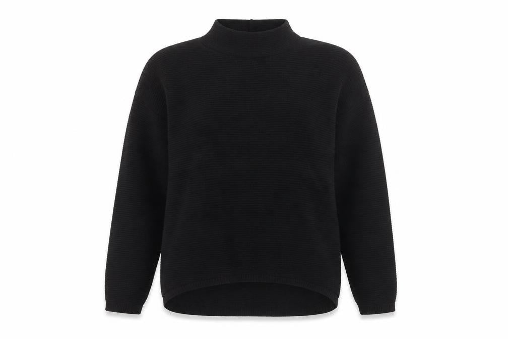 New Look Womens Black Mock Neck  Acrylic Pullover Jumper Size 12