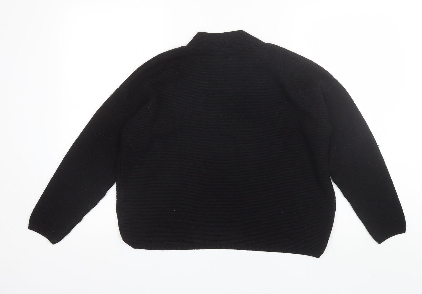 New Look Womens Black Mock Neck  Acrylic Pullover Jumper Size 12