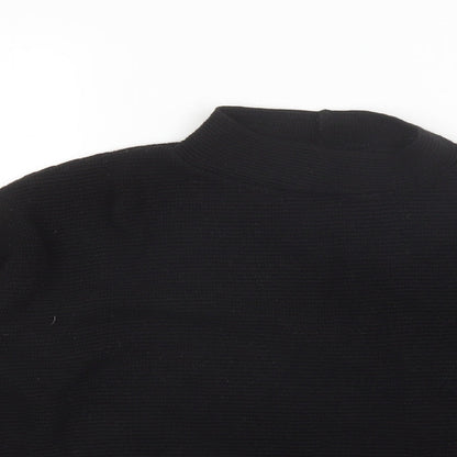 New Look Womens Black Mock Neck  Acrylic Pullover Jumper Size 12