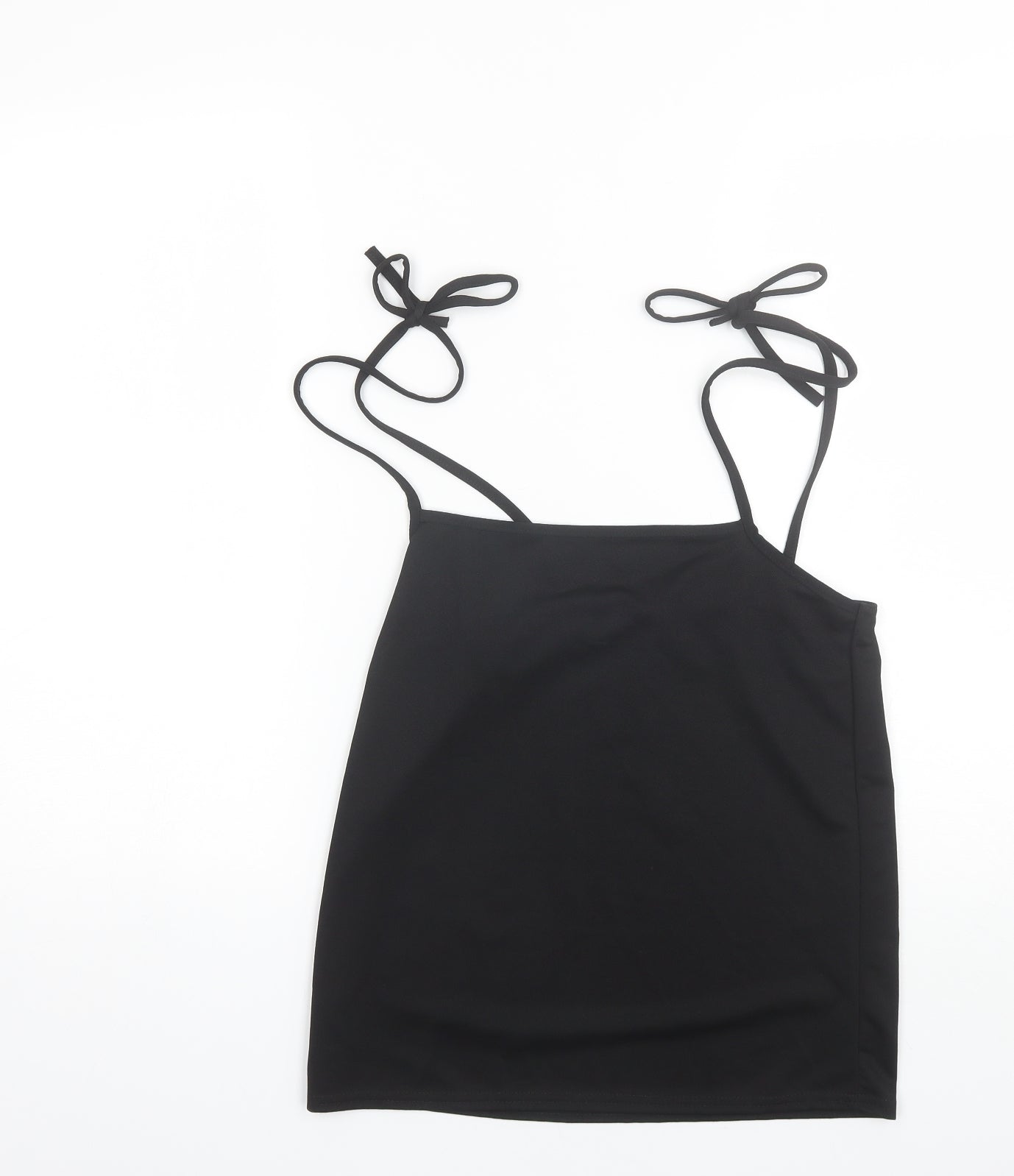 Womens UK Size 10 PRETTYLITTLETHING Black Camisole Blouse