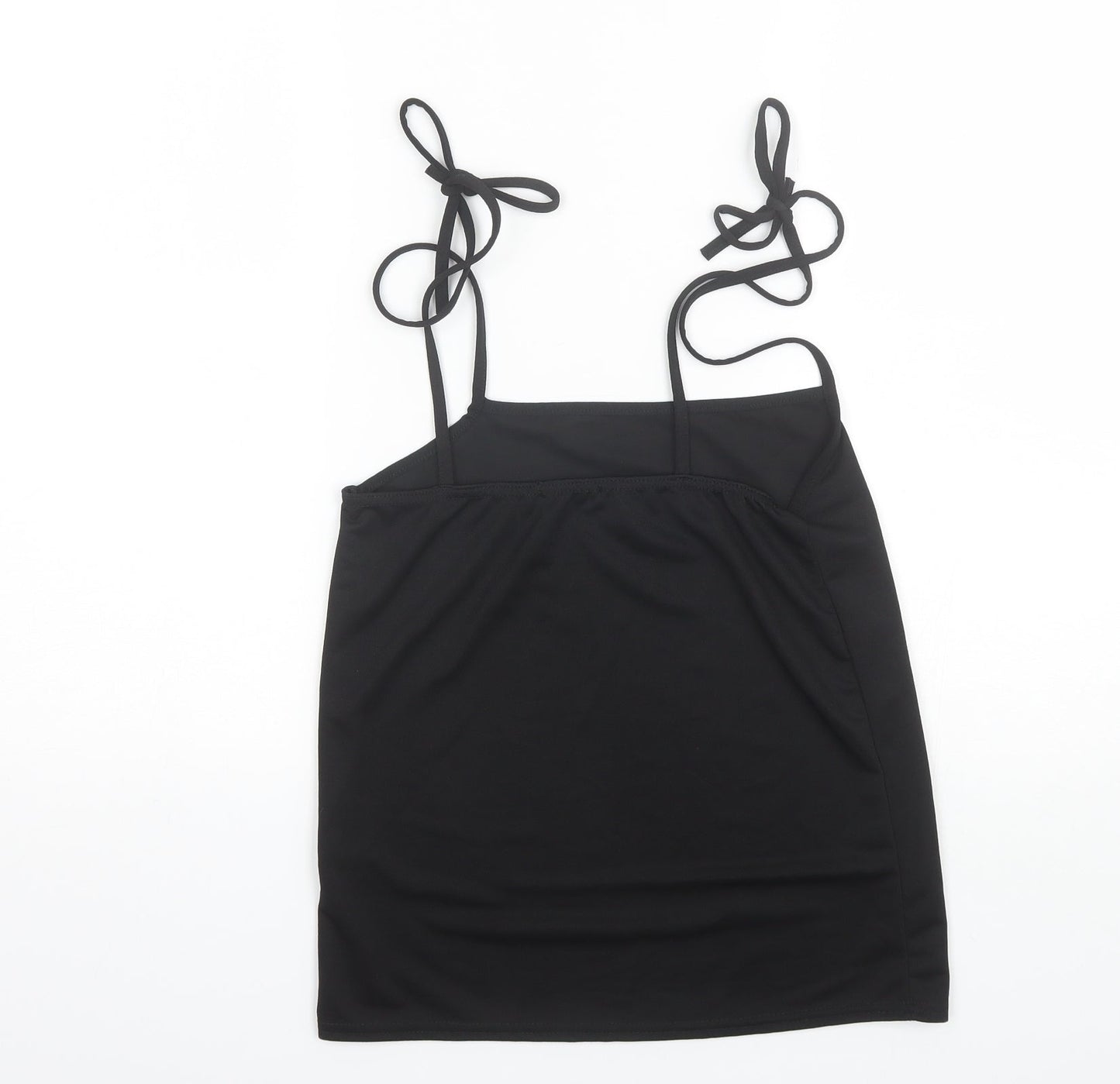 Womens UK Size 10 PRETTYLITTLETHING Black Camisole Blouse