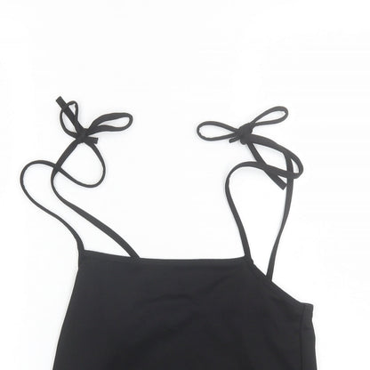 Womens UK Size 10 PRETTYLITTLETHING Black Camisole Blouse