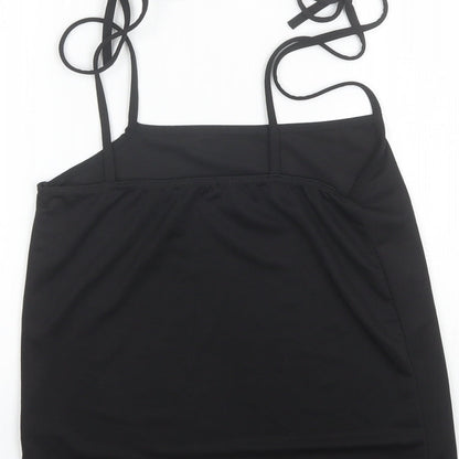 Womens UK Size 10 PRETTYLITTLETHING Black Camisole Blouse