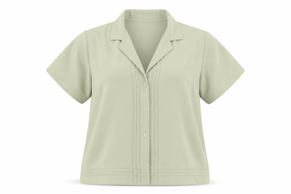 Womens UK Size 16 Berkertex Green Basic Button-Up